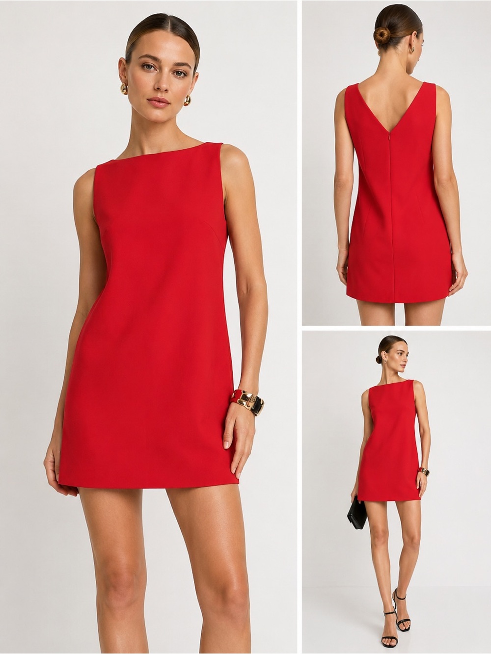 Commense Red Sleeveless Mini Shift Dress NWT Size XL Minimalist Chic